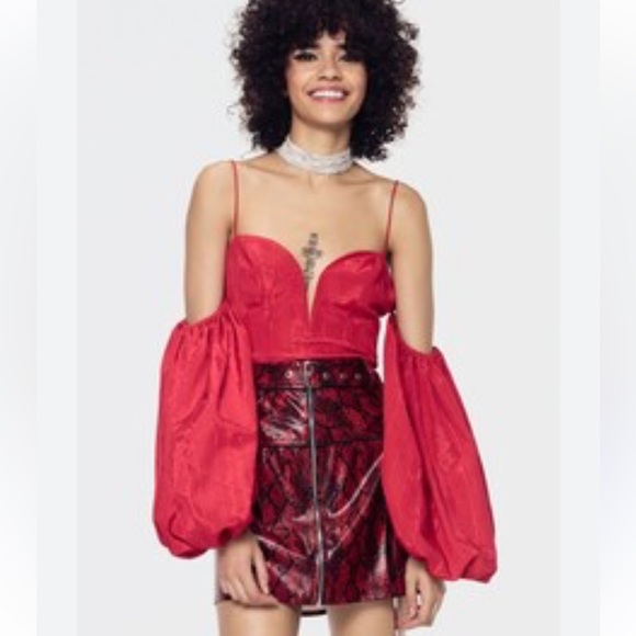 FOR LOVE & LEMONS | corset with removable puff sleeves - Picture 1 of 9